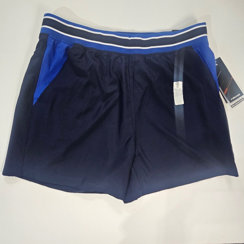 HEAD Shorts Mens XL Navy‎ Blue Athletic Performance Pro-Engineering Reflective